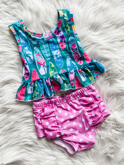Girls tankini with surfing print - Girls Boutique 