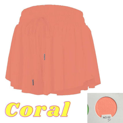 Girls coral butterfly shorts. 
