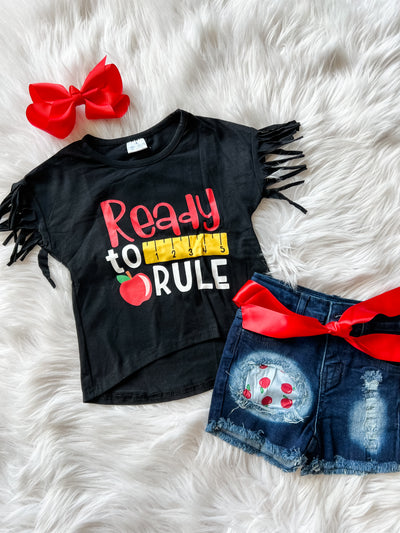 Girls First Day of School Outfit, girls two piece outfit for school